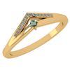 Image 1 : Certified 0.07 Ctw Green Amethyst And Diamond 14k Yello
