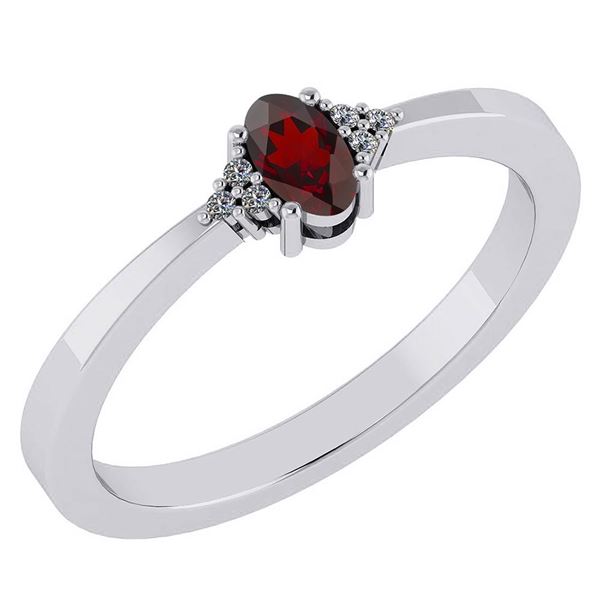 Certified 0.24 CTW Garnet And Diamond 14k White Gold Ha