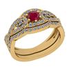 Image 1 : Certified 1.00 Ctw I2/I3 Ruby And Diamond 14K Yellow Go