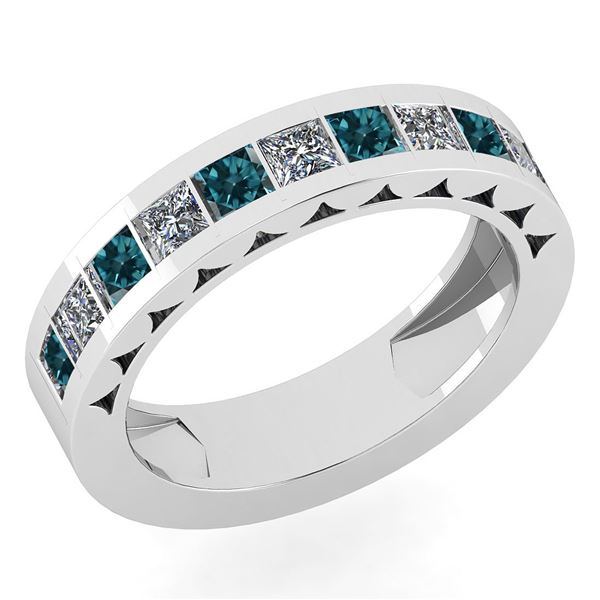 Certified 1.10 Ctw SI2/I1 Treated Fancy Blue & White Di