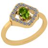 Image 1 : Certified 0.60 Ctw Peridot And Diamond I2/I3 10K Yellow