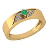 Image 1 : Certified 0.19 Ctw Emerald And Diamond 18K Yellow Gold