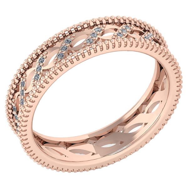 Certified 0.12 Ctw Diamond VS/SI1 Filigree Band 18K Ros