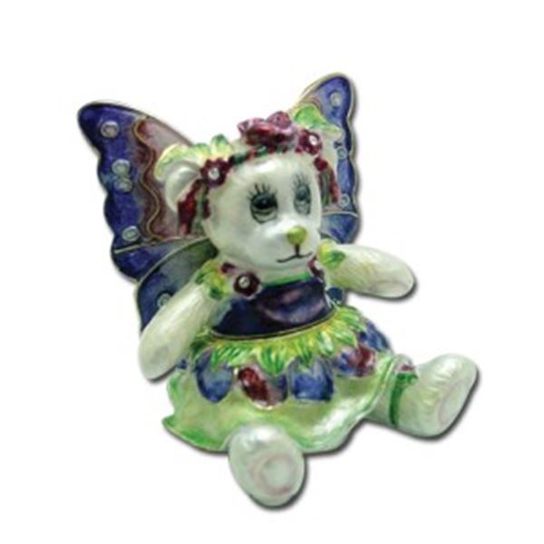 FLOWER BEAR PANSY JEWELED BOX