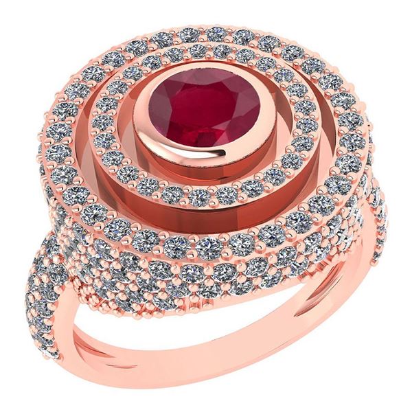 Certified 2.05 Ctw Ruby And Diamond Wedding/Engagement