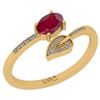 Image 1 : Certified 0.58 Ctw SI2/I1 Ruby And Diamond 14K Yellow G