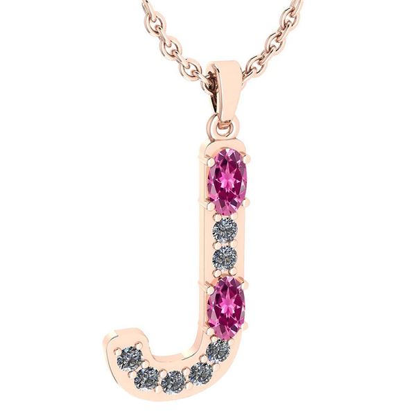 Certified 0.71 Ctw Pink Tourmaline And Diamond Alphabet