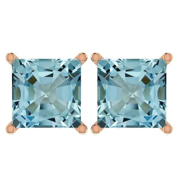 Certified 11.24 Ctw Genuine Aquamarine 14K Rose Gold St