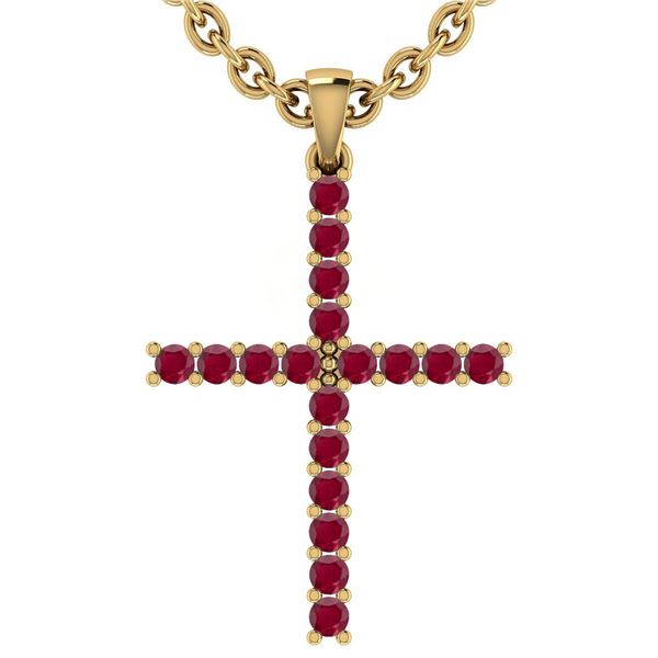 Certified 0.54 Ctw Ruby 18k Yellow Gold Pendant