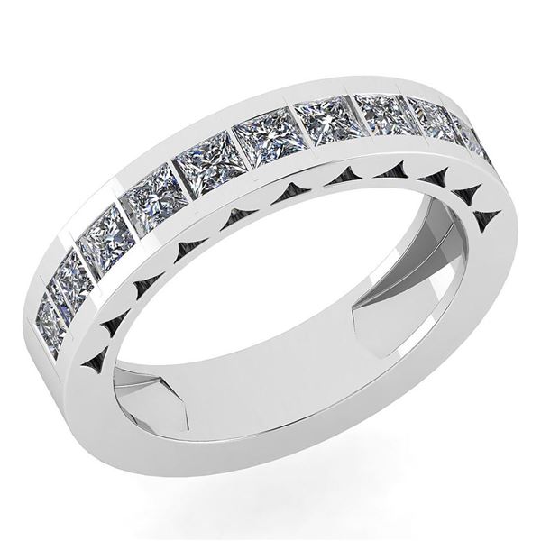 Certified 1.10 Ctw Diamond VS/SI1 Mens Band 18K White G