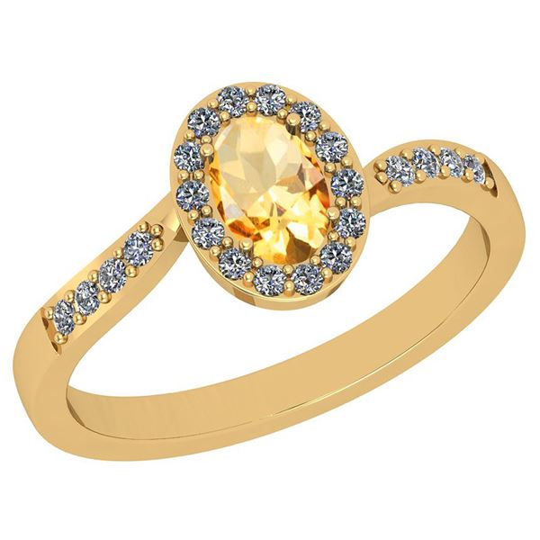 Certified 0.67 Ctw I2/I3 Citrine And Diamond 10K Yellow