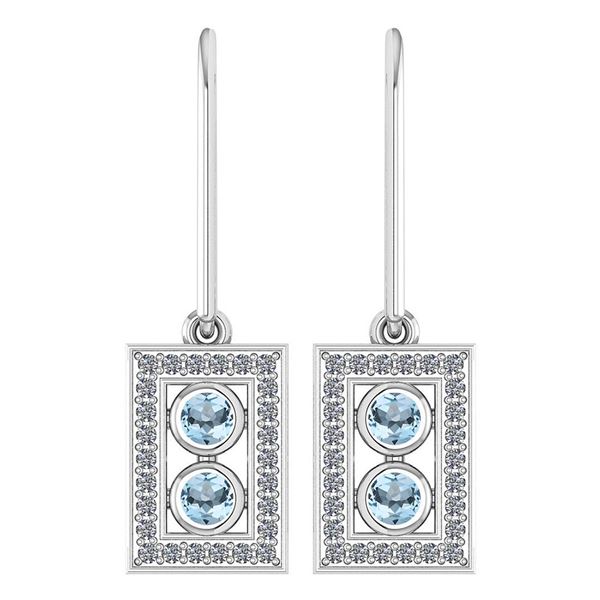 Certified 0.63 Ctw Blue Topaz And Diamond Wedding/Engag