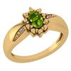 Image 1 : Certified 0.51 Ctw Peridot And Diamond 14k Yellow Gold