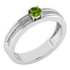 Image 1 : Certified 0.29 Ctw Peridot And Diamond 18k White Gold R