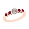 Image 1 : Certified 0.50 Ctw I2/I3 Ruby And Diamond 14K Rose Gold