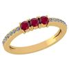 Image 1 : Certified 0.23 Ctw Ruby And Diamond 18k Yellow Gold Hal