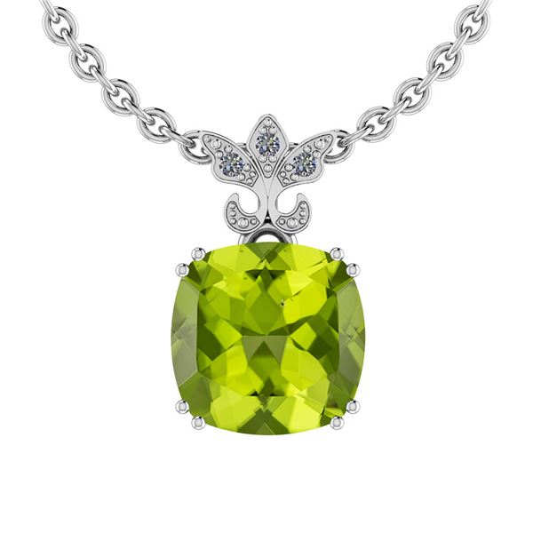 Certified 2.53 Ctw Peridot And Diamond SI1/SI2 14K Whit