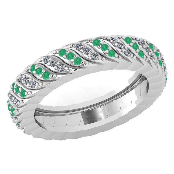 Certified 0.52 Ctw Emerald And Diamond 14k Yellow Gold