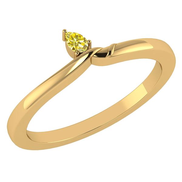 Certified 0.23 Ctw Treated Fancy Yellow Diamond 14K Yel
