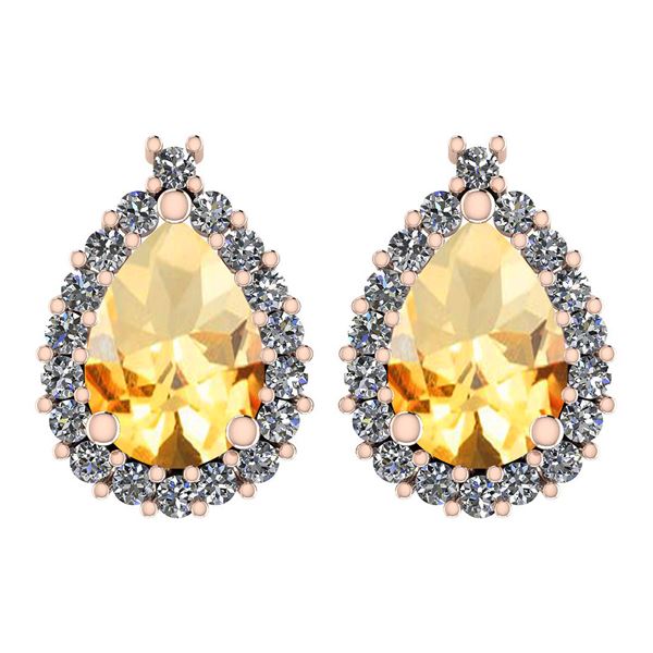 Certified 2.00 Ctw Citrine And Diamond SI1/SI2 14K Gold