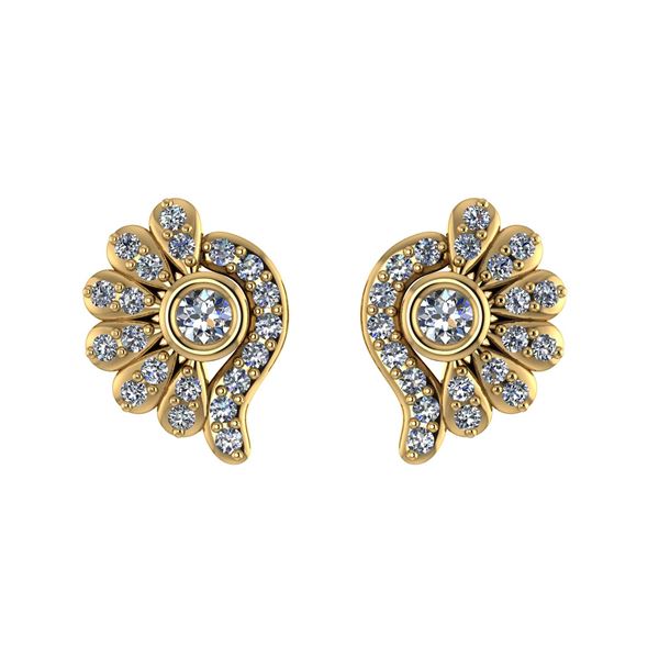 Certified 0.43 Ctw Diamond 14k Rose Gold Stud Earrings