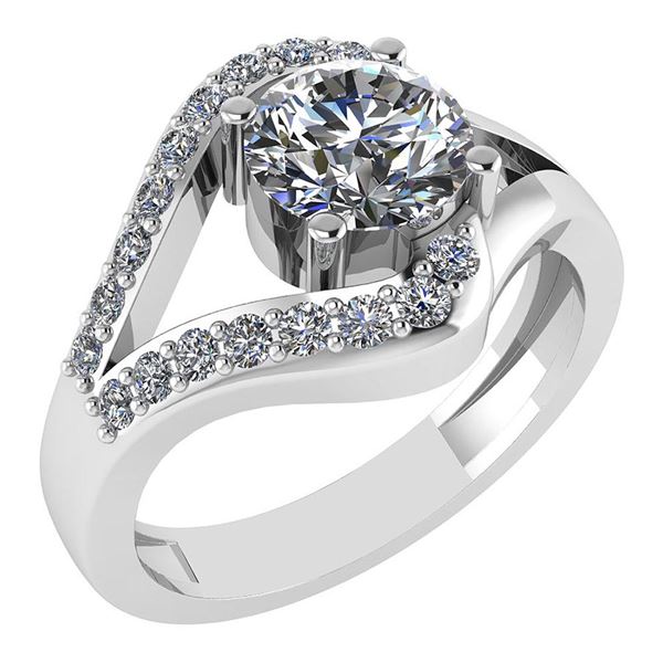 Certified 1.10 Ctw Diamond Wedding/Engagement Style 14K