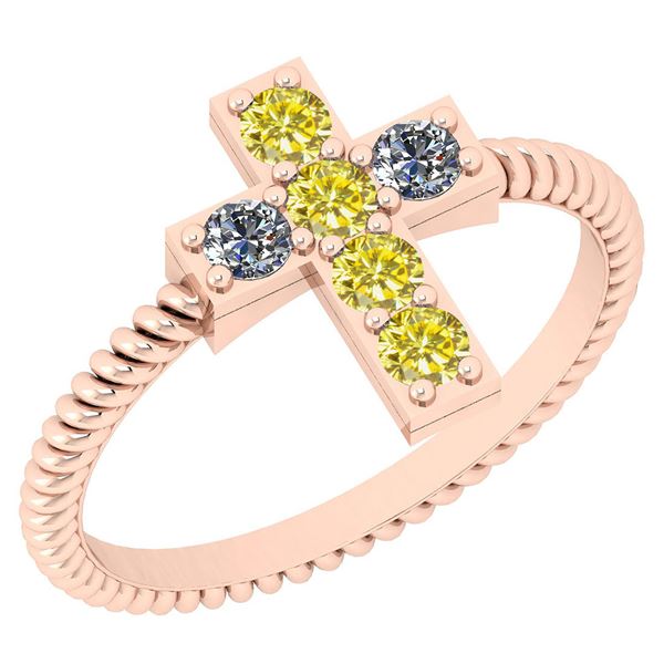 Certified 0.40 Ctw SI2/I1 Treated Fancy Yellow & White