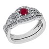 Image 1 : Certified 1.00 Ctw I2/I3 Ruby And Diamond 14K White Gol