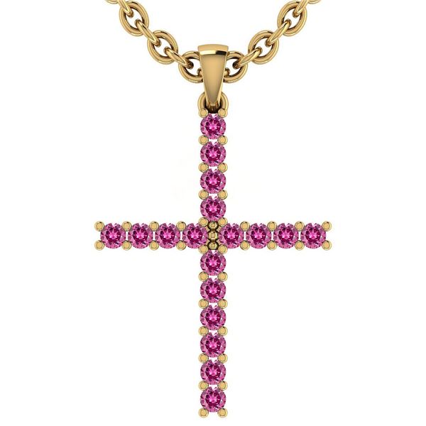 Certified 0.54 Ctw Pink Tourmaline 18k Yellow Gold Pend