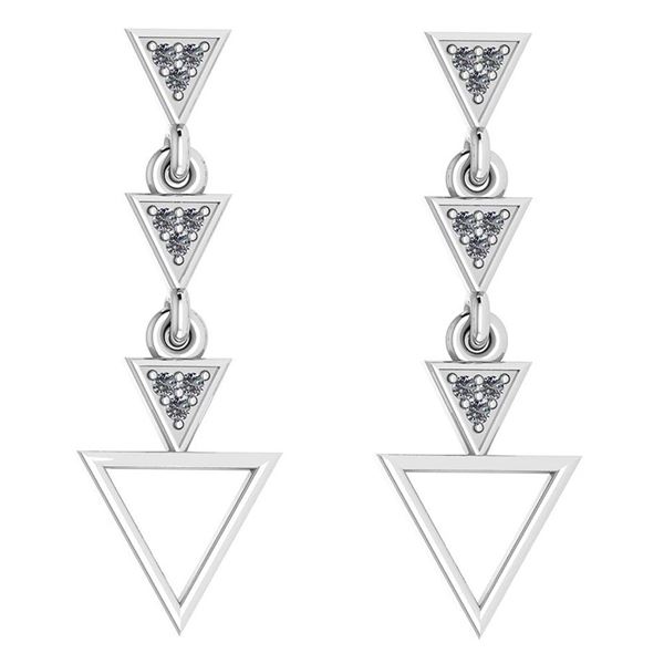 Certified 0.12 Ctw Diamond VS/SI1 Dangling Earrings 18K