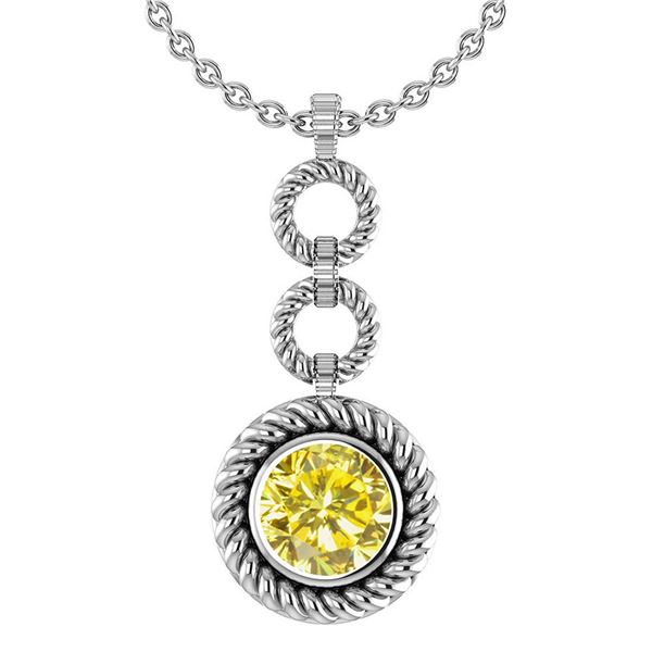 Certified 6.84 Ctw Treated Fancy Yellow Diamond Necklac