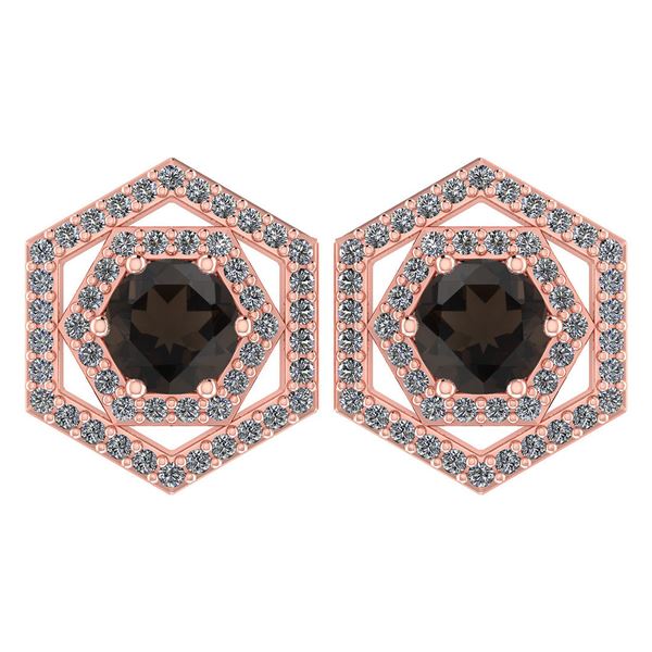 Certified 1.38 Ctw Peridot And Diamond 14k Rose Gold Ha