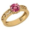 Image 1 : Certified 1.25 Ctw Pink Tourmaline Solitaire Ring with