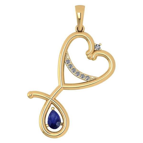 Certified 0.60 Ctw Blue Sapphire And Diamond Pendant Fo