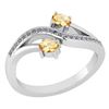 Image 1 : Certified 0.53 Ctw Citrine And Diamond 14k White Gold H