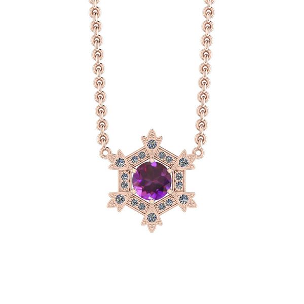 Certified 2.24 Ctw Amethyst And Diamond I2/I3 14K Rose