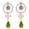 Image 1 : Certified 5.18 Ctw Peridot And Diamond SI2/I1 Dangling