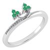 Image 1 : Certified 0.16 Ctw Emerald And Diamond 18K White Gold R