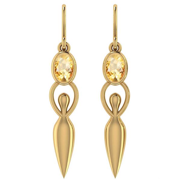 Certified 1.00 Ctw Citrine And Diamond 14k Yellow Gold