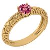 Image 1 : Certified 0.45 Ctw Pink Tourmaline Solitaire Ring with