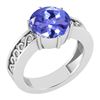 Image 1 : Certified 1.25 Ctw Tanzanite Solitaire Ring with Filigr