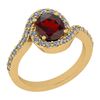 Image 1 : Certified 2.60 Ctw I2/I3 Garnet And Diamond 14K Yellow