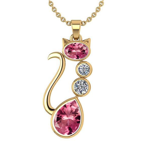 Certified 2.67 Ctw Pink Tourmaline And Diamond 14K Yell