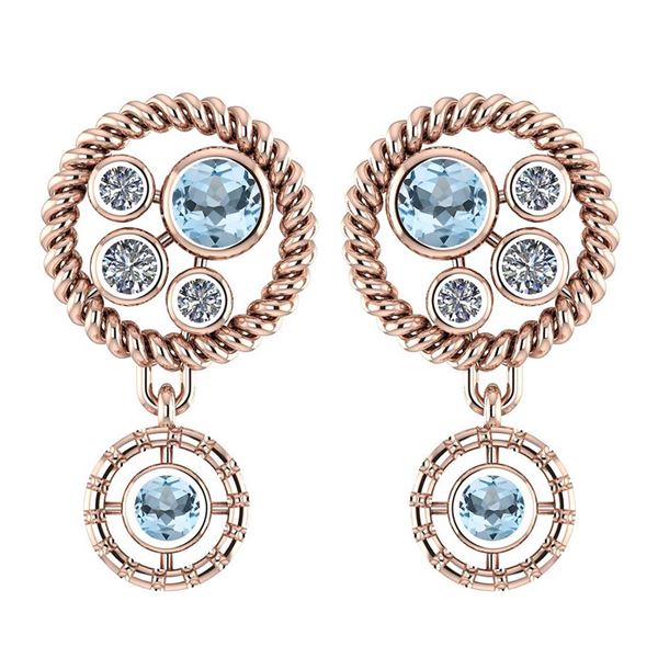 Certified 0.84 Ctw Aquamarine And Diamond Wedding/Engag