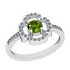 Image 1 : Certified 0.68 Ctw I2/I3 Peridot And Diamond 10K White