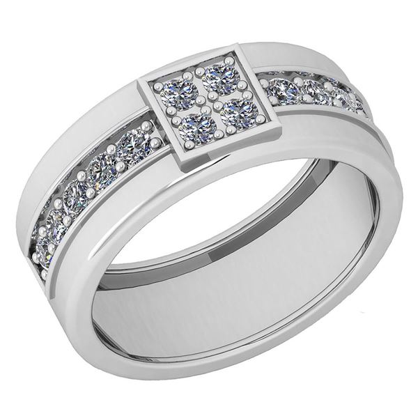 Certified 0.42 Ctw Diamond VS/S1 Engagement Band Ring P