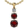 Image 1 : Certified 3.50 Ctw Garnet And Diamond I1/I2 10K Yellow