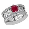 Image 1 : Certified 1.79 Ctw Ruby And Diamond Wedding/Engagement