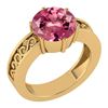 Image 1 : Certified 1.25 Ctw Pink Tourmaline Solitaire Ring with