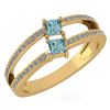 Image 1 : Certified 0.60 Ctw Aquamarine And Diamond 14k Yellow Go